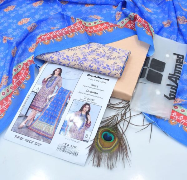 3PC Printed Lawn | Gul Ahmad Brand