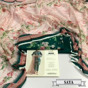 3PC Printed Lawn | Saya Brand