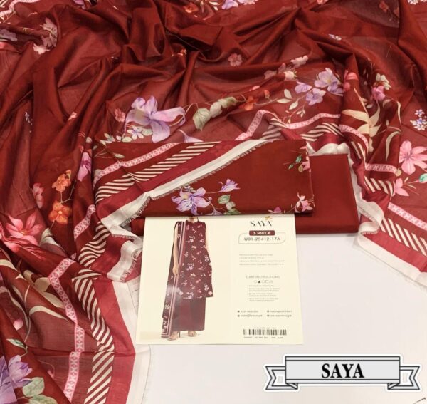 3PC Printed Lawn | Saya Brand