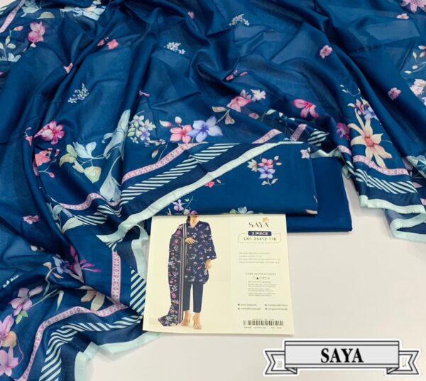 3PC Printed Lawn | Saya Brand