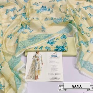 3PC Printed Lawn | Saya Brand