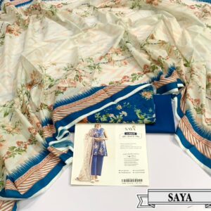 3PC Printed Lawn | Saya Brand