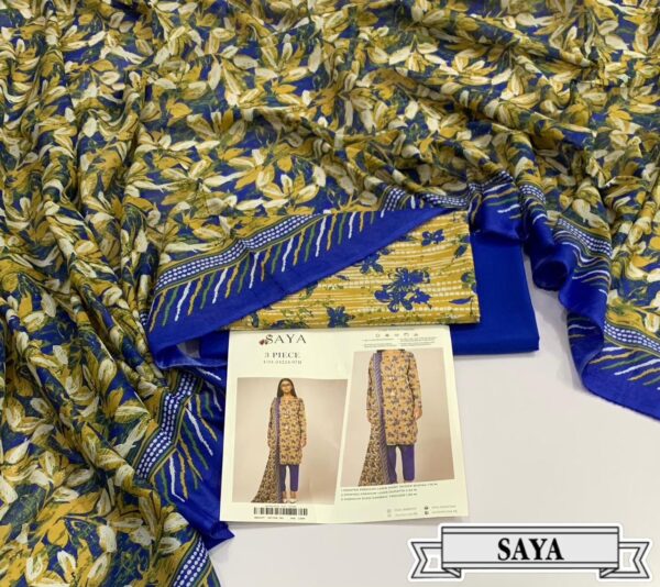 3PC Printed Lawn | Saya Brand