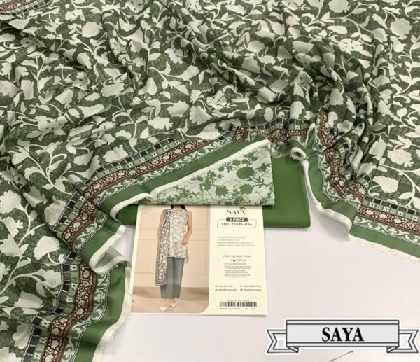 3PC Printed Lawn | Saya Brand