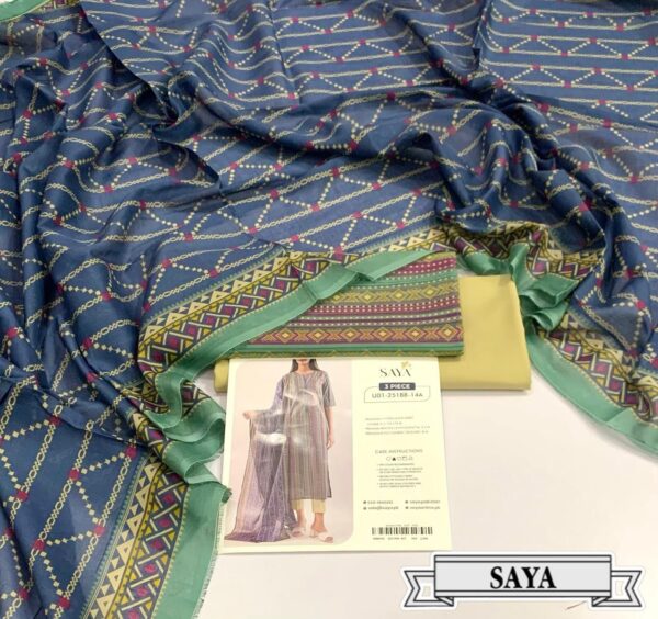 3PC Printed Lawn | Saya Brand