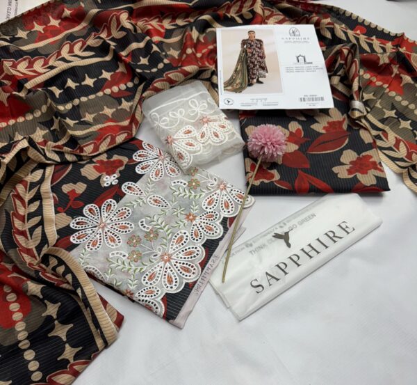 3PC Embroidered Lawn | Sapphire Brand - Image 2