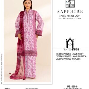 3PC Embroidered Lawn | Sapphire Brand