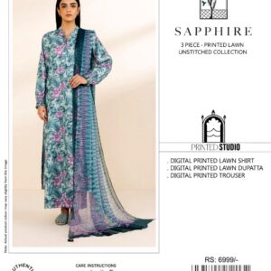 3PC Embroidered Lawn | Sapphire Brand