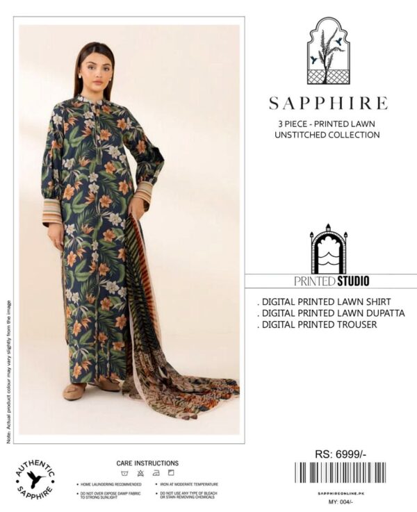 3PC Embroidered Lawn | Sapphire Brand