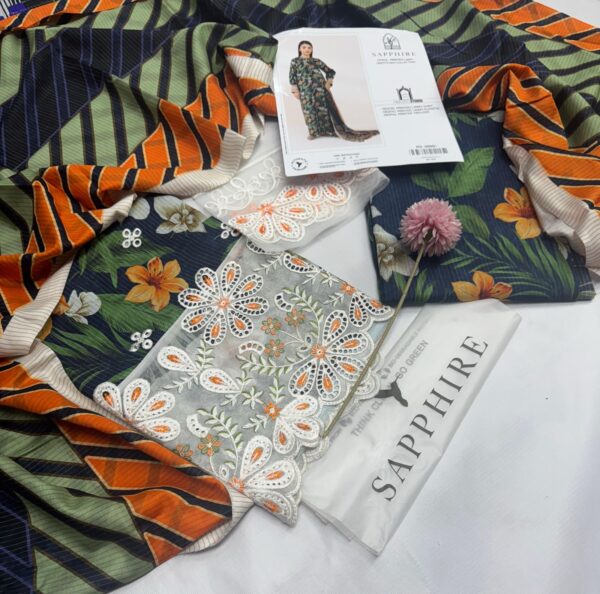 3PC Embroidered Lawn | Sapphire Brand - Image 2
