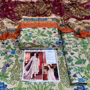 3PC Printed Lawn | Maria.B Lawn with Sahfoon Dupatta