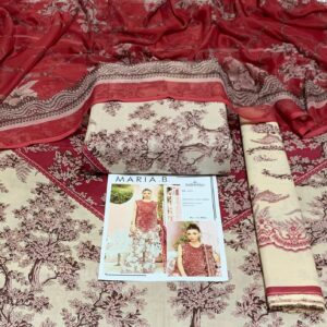 3PC Printed Lawn | Maria.B Lawn with Sahfoon Dupatta
