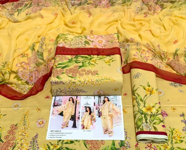 3PC Printed Lawn | Maria.B Lawn with Sahfoon Dupatta