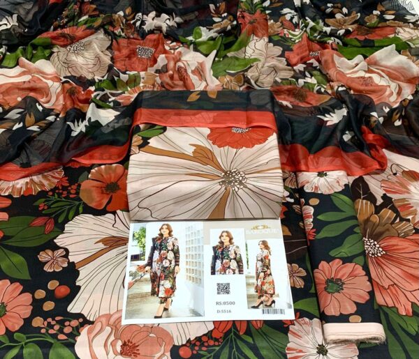 3PC Printed Lawn | Maria.B Lawn with Sahfoon Dupatta