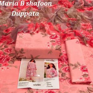 3PC Printed Lawn | Maria.B Lawn with Sahfoon Dupatta