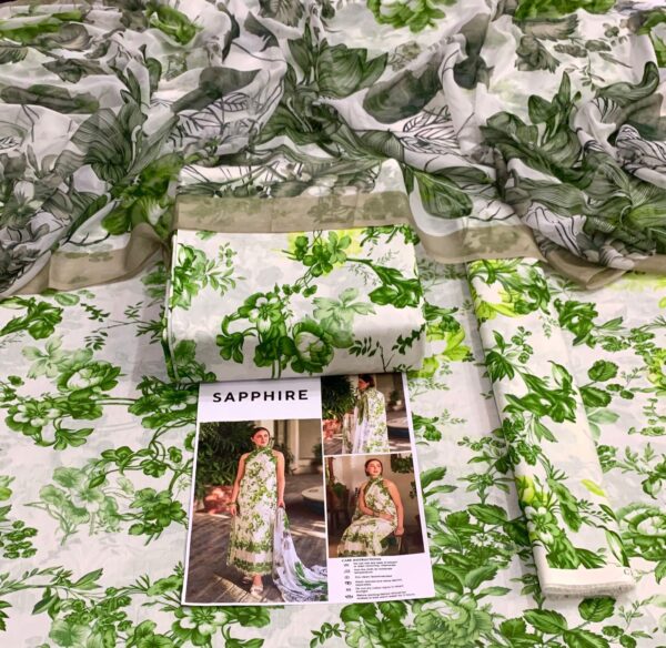 3PC Printed Lawn | Maria.B Lawn with Sahfoon Dupatta