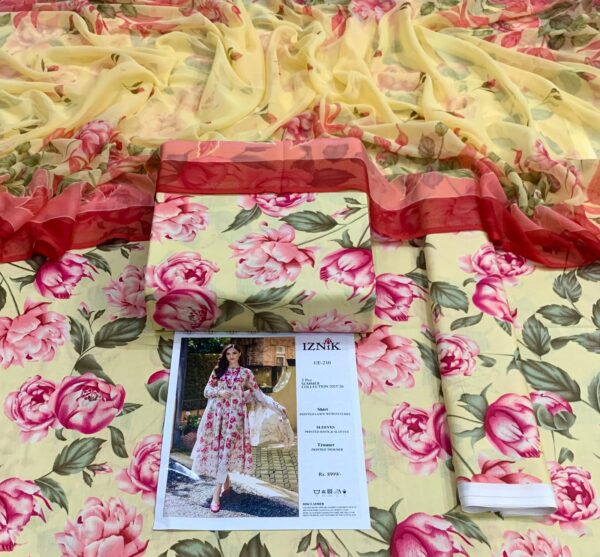 3PC Printed Lawn | Maria.B Lawn with Sahfoon Dupatta