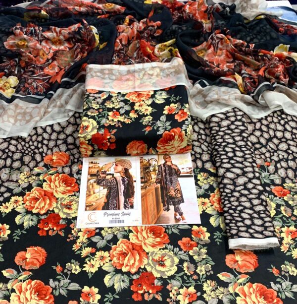 3PC Printed Lawn | Maria.B Lawn with Sahfoon Dupatta