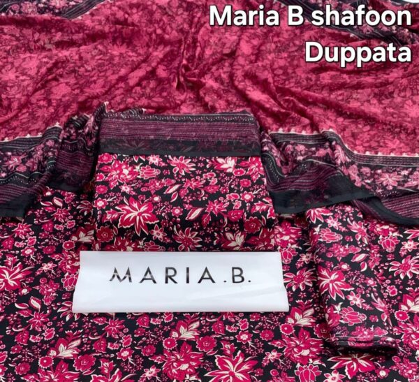 3PC Printed Lawn | Maria.B Lawn with Sahfoon Dupatta