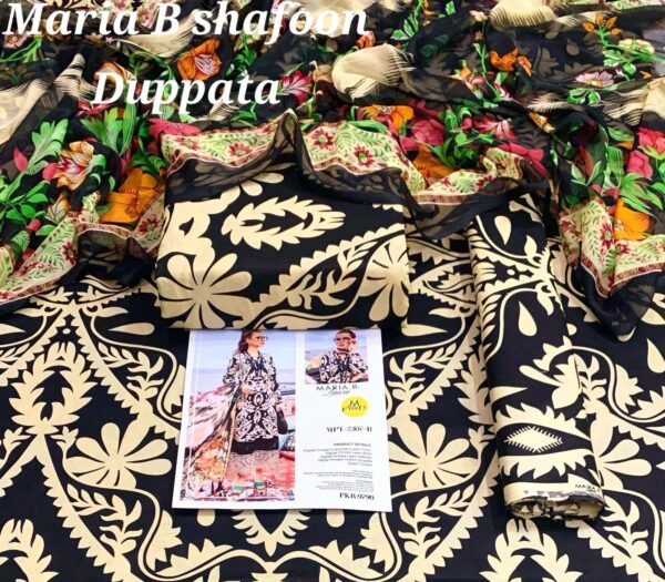 3PC Printed Lawn | Maria.B Lawn with Sahfoon Dupatta