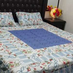 Embroidered Patch Work King Size BedSheet