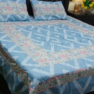 Embroidered Patch Work King Size BedSheet