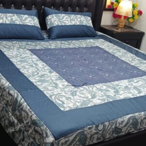 Embroidered Patch Work King Size BedSheet