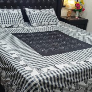 Embroidered Patch Work King Size BedSheet