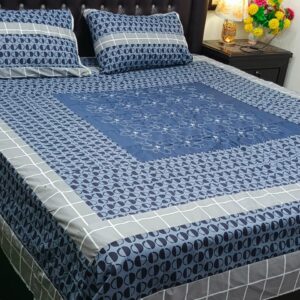 Embroidered Patch Work King Size BedSheet