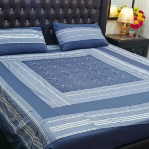 Embroidered Patch Work King Size BedSheet