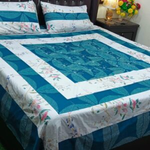 Embroidered Patch Work King Size BedSheet