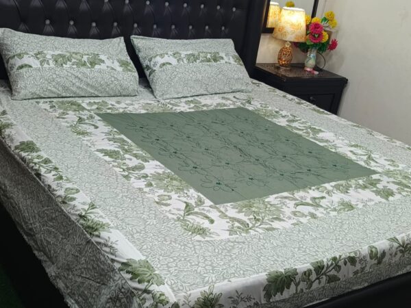 Embroidered Patch Work King Size BedSheet