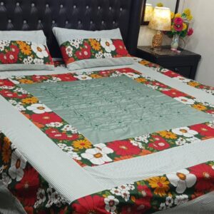 Embroidered Patch Work King Size BedSheet