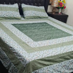 Embroidered Patch Work King Size BedSheet