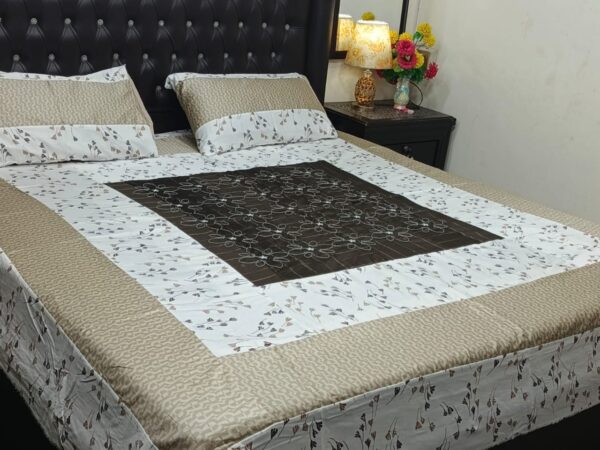 Embroidered Patch Work King Size BedSheet