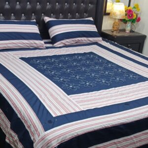 Embroidered Patch Work King Size BedSheet