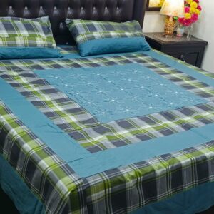 Embroidered Patch Work King Size BedSheet