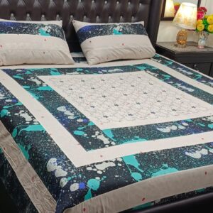 Embroidered Patch Work King Size BedSheet