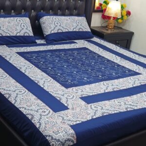 Embroidered Patch Work King Size BedSheet