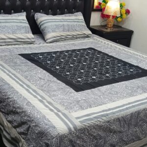 Embroidered Patch Work King Size BedSheet