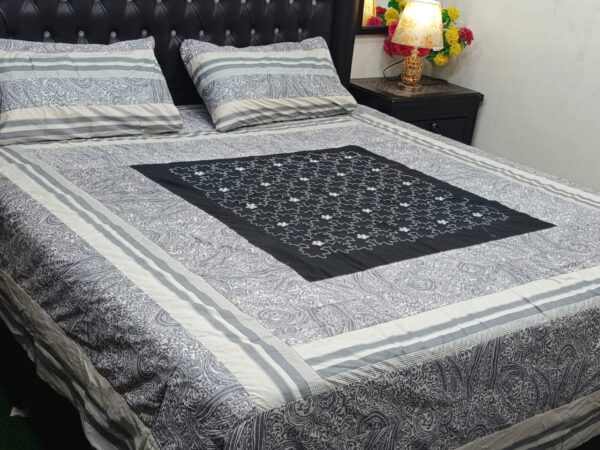 Embroidered Patch Work King Size BedSheet