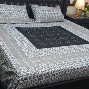 Embroidered Patch Work King Size BedSheet