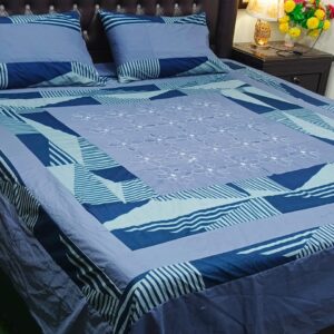 Embroidered Patch Work King Size BedSheet