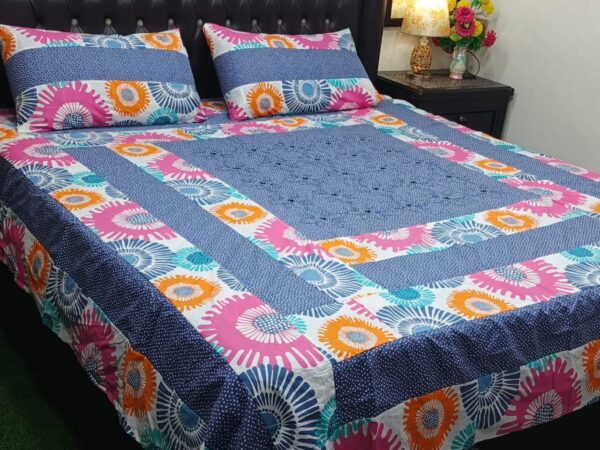 Embroidered Patch Work King Size BedSheet