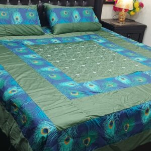 Embroidered Patch Work King Size BedSheet