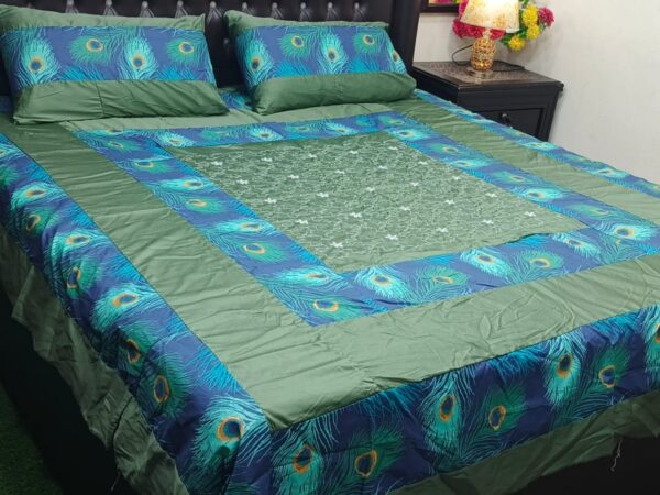 Embroidered Patch Work King Size BedSheet
