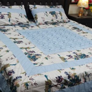Embroidered Patch Work King Size BedSheet