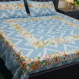 Embroidered Patch Work King Size BedSheet