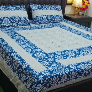 Embroidered Patch Work King Size BedSheet