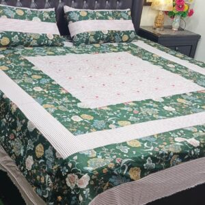 Embroidered Patch Work King Size BedSheet